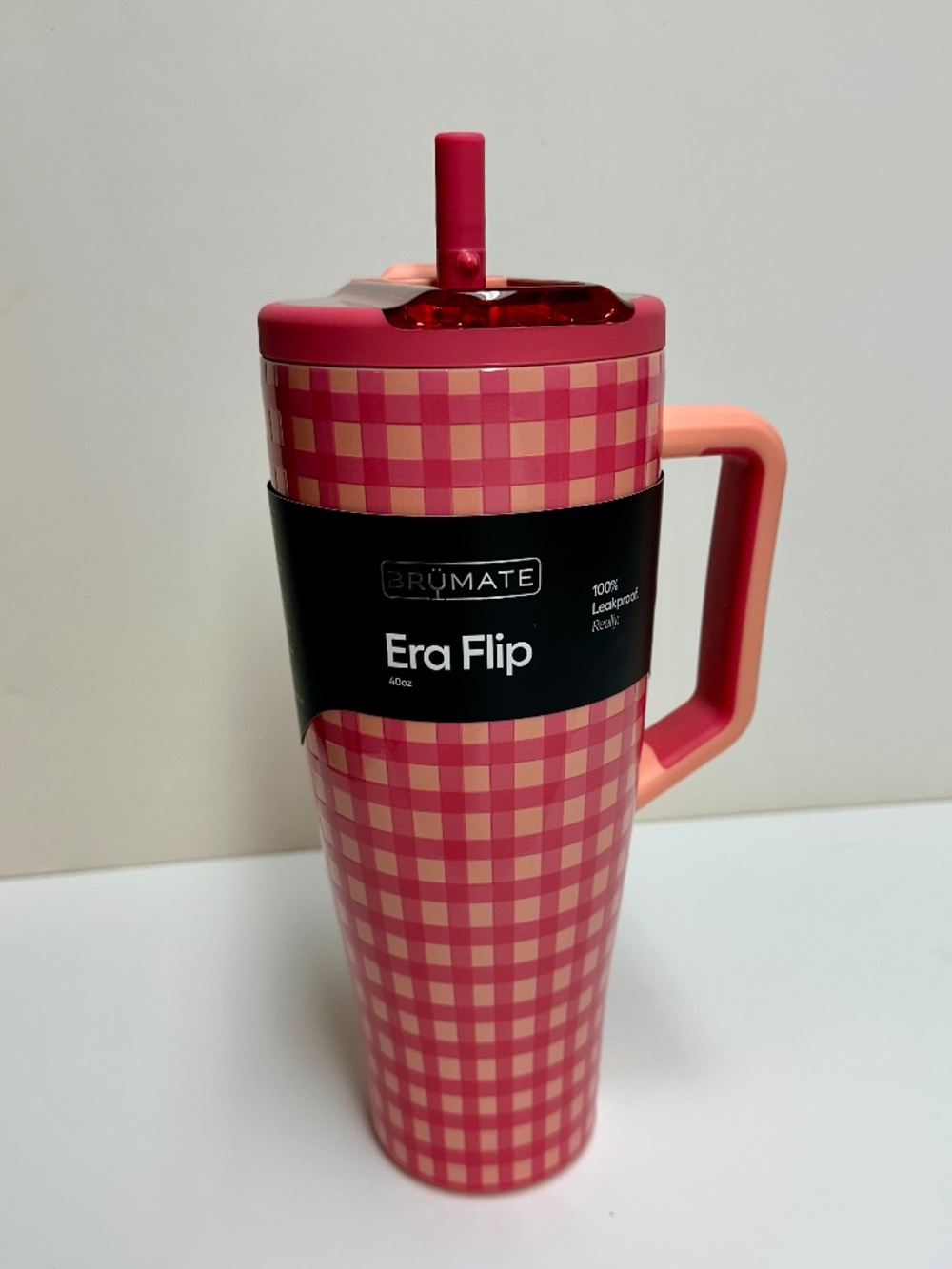 BruMate 40oz Stainless Steel Era Flip Water Bottle - Peach Gingham, Target Ltd.